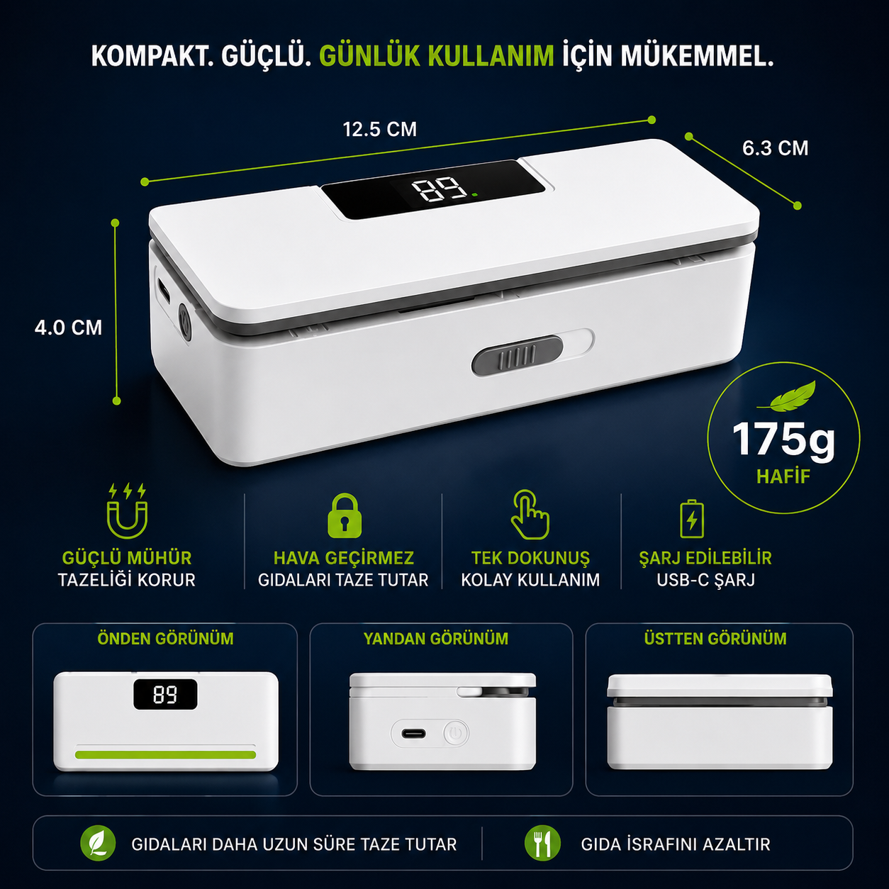 Saklagitsin™ Şarjlı Poşet Kapatıcı